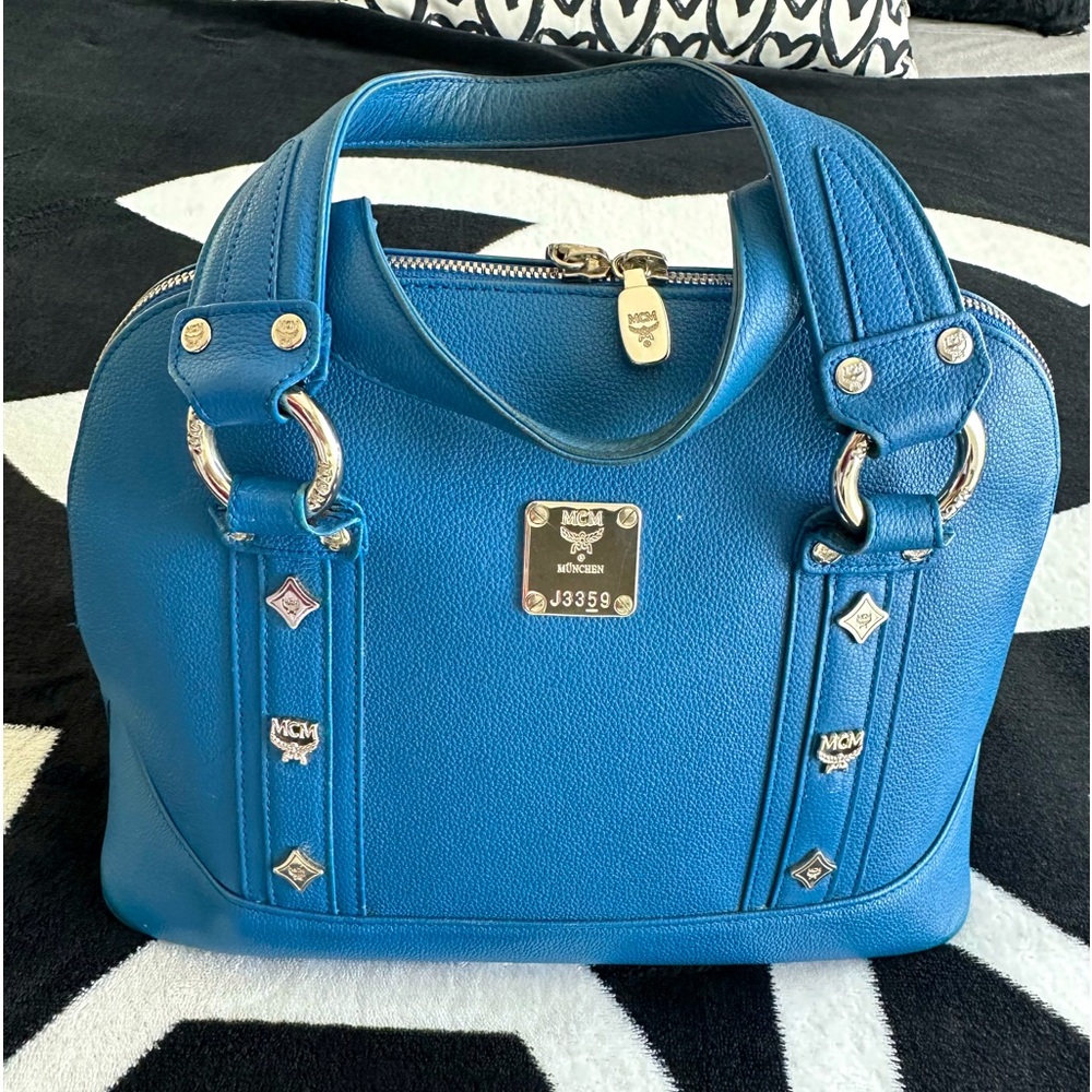 MCM Blue Leather Handbag
